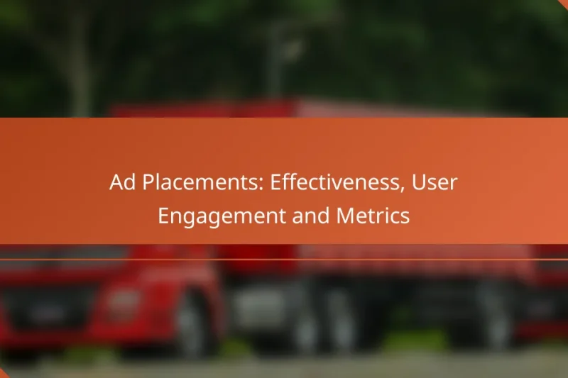 Ad Placements: Effectiveness, User Engagement and Metrics