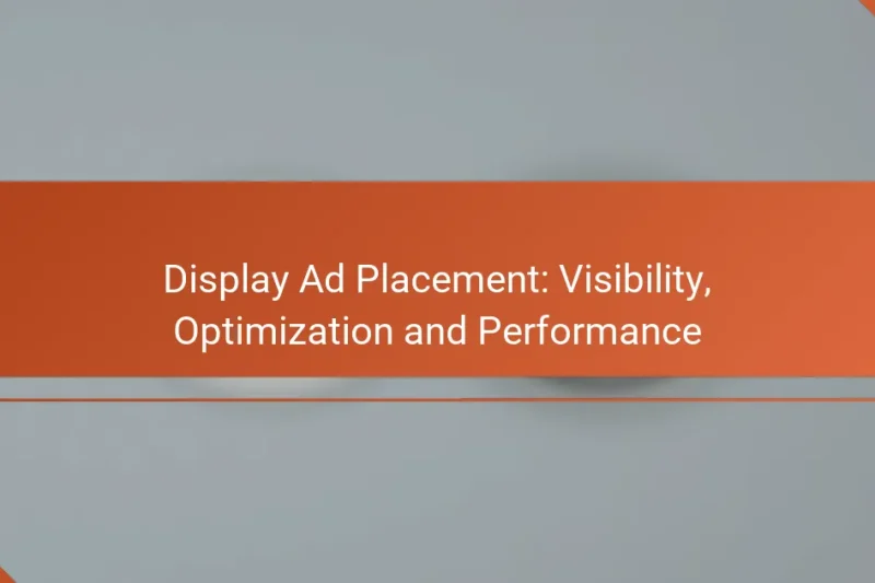 Display Ad Placement: Visibility, Optimization and Performance