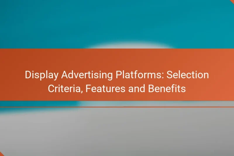 Display Advertising Platforms: Selection Criteria, Features and Benefits