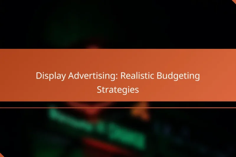 Display Advertising: Realistic Budgeting Strategies