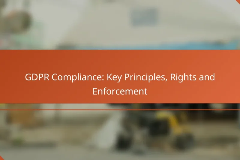 GDPR Compliance: Key Principles, Rights and Enforcement