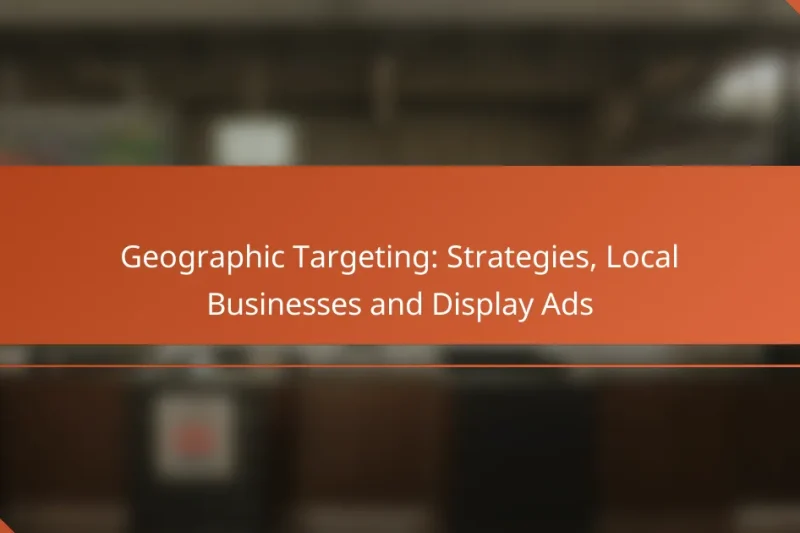 Geographic Targeting: Strategies, Local Businesses and Display Ads