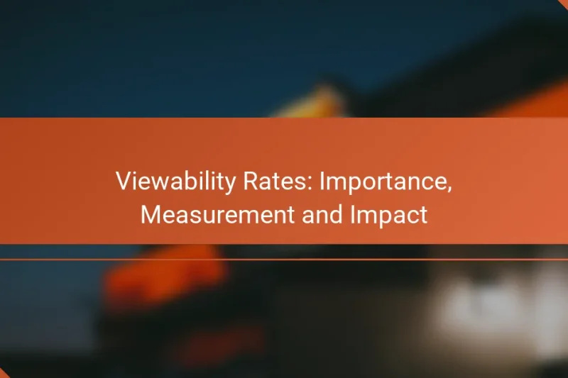 Viewability Rates: Importance, Measurement and Impact