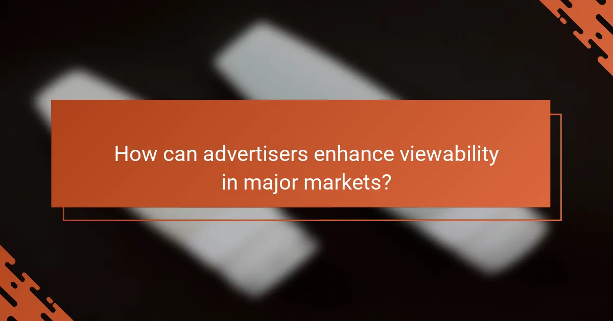 How can advertisers enhance viewability in major markets?