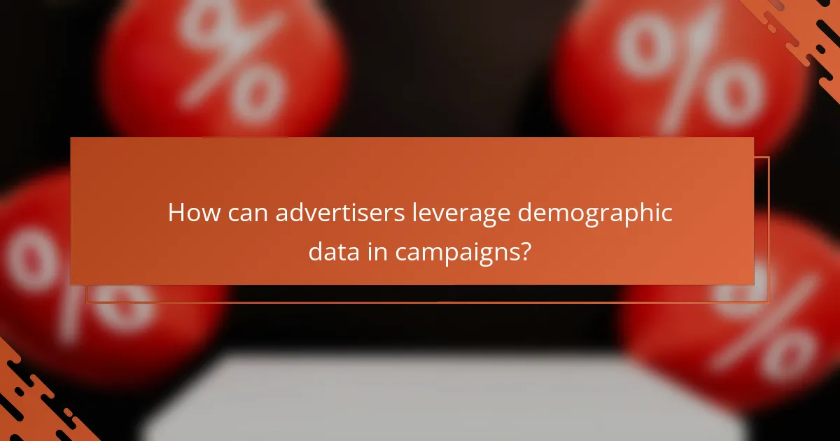 How can advertisers leverage demographic data in campaigns?