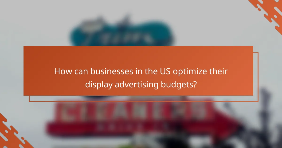 How can businesses in the US optimize their display advertising budgets?