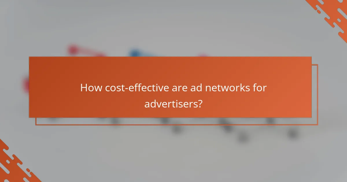 How cost-effective are ad networks for advertisers?