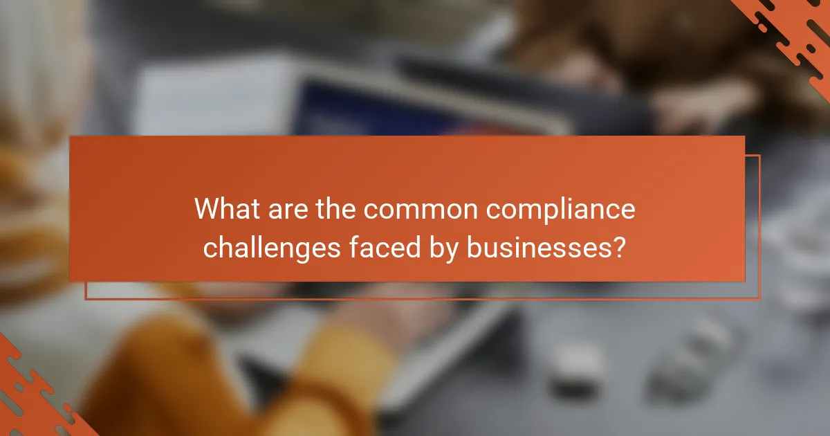 What are the common compliance challenges faced by businesses?