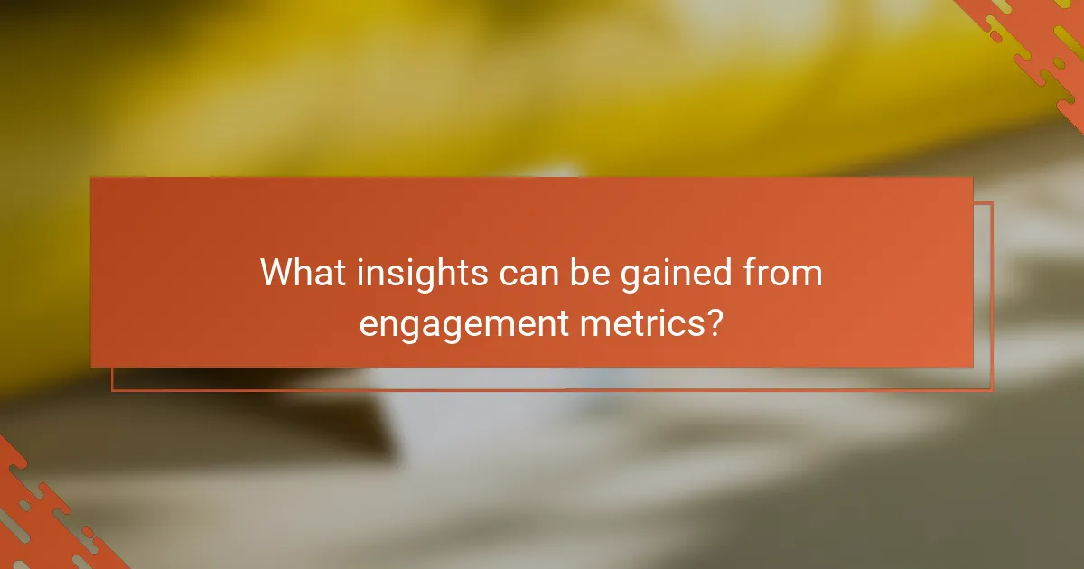 What insights can be gained from engagement metrics?
