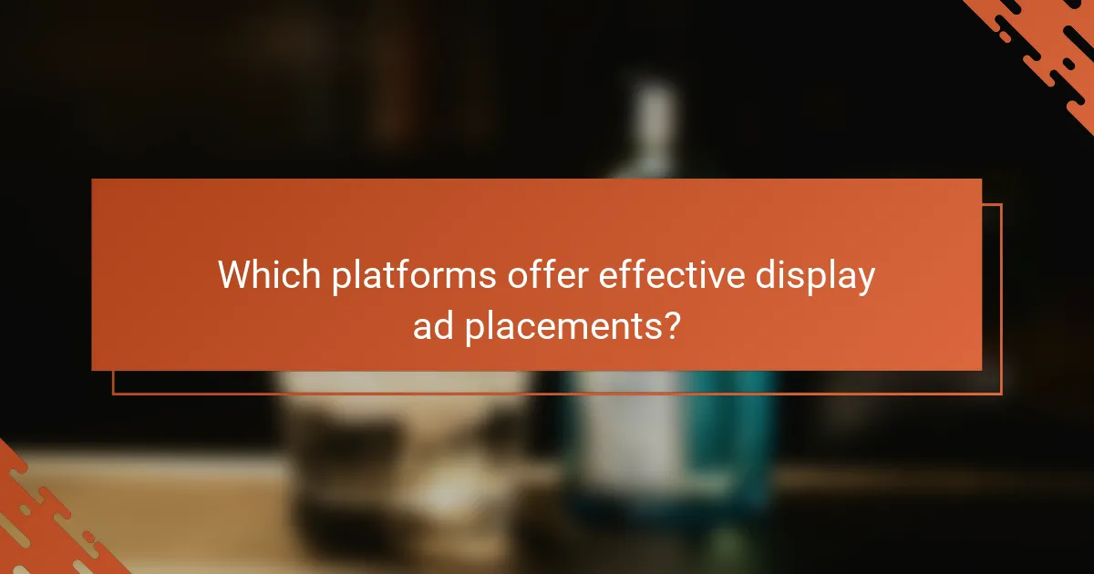 Which platforms offer effective display ad placements?
